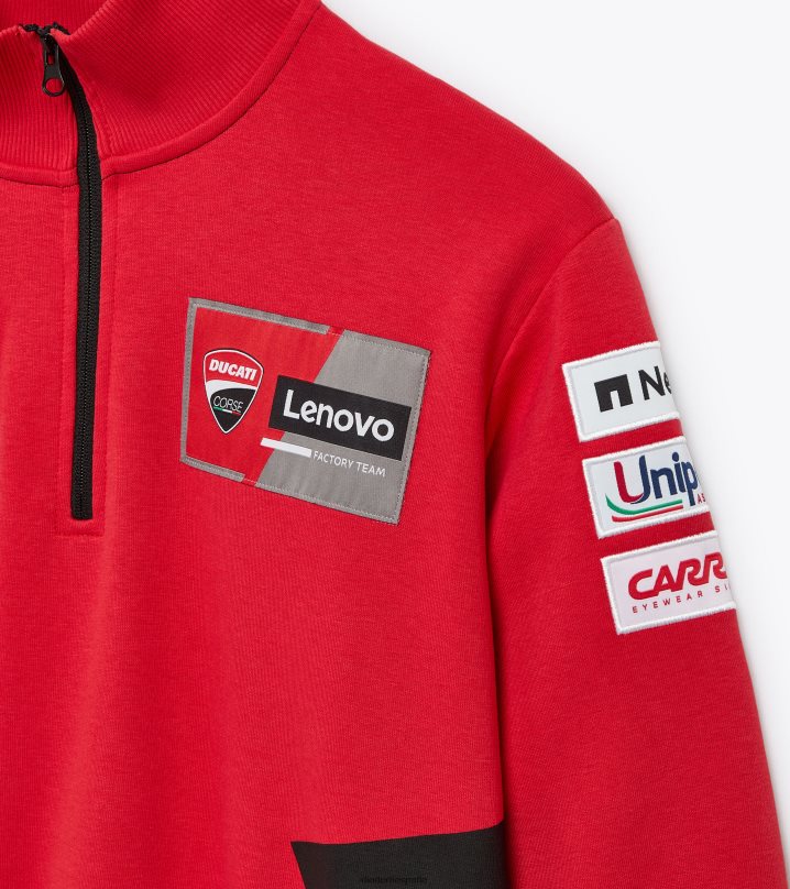réplica de ducati con media cremallera mgp23 8T8H4Z236 ducati mgp rojo/negro hombres Diadora vestir