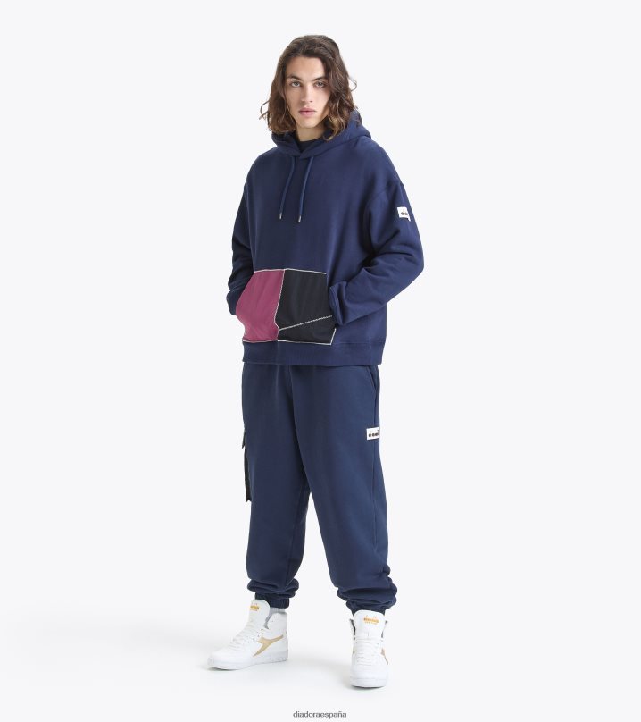 sudadera con capucha 2030 8T8H4Z104 corsario azul hombres Diadora vestir