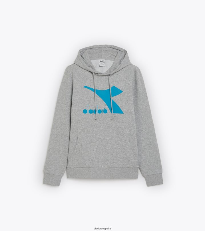 sudadera con capucha cromia 8T8H4Z342 melange gris medio claro hombres Diadora vestir