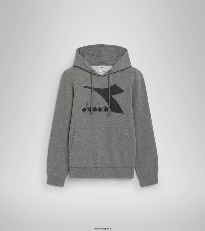 sudadera con capucha cromia 8T8H4Z344 mezcla gris oscuro (c6096) hombres Diadora vestir