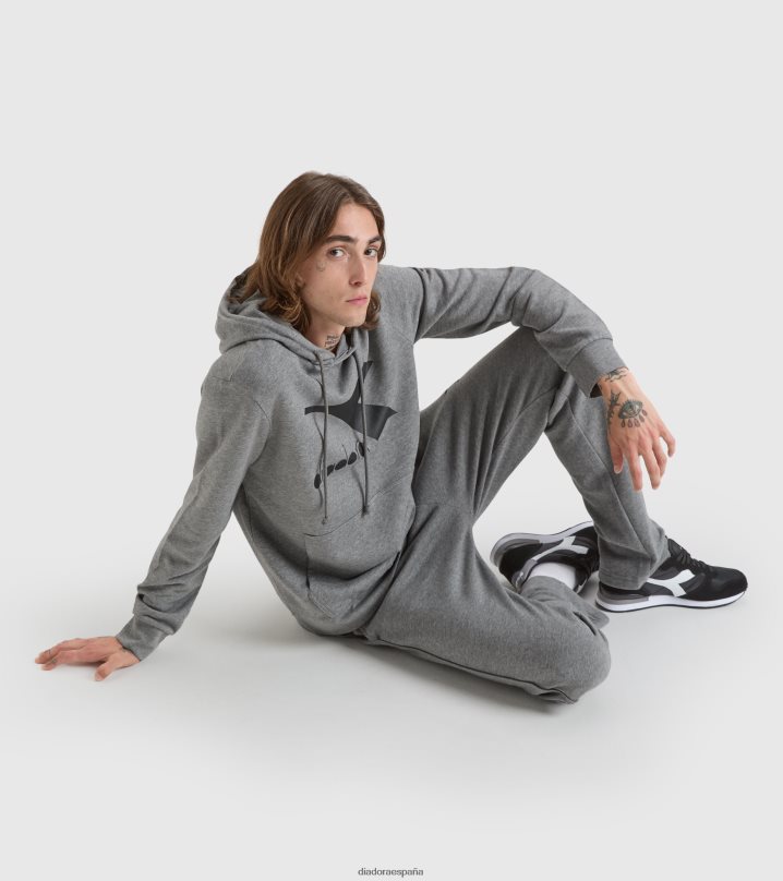 sudadera con capucha cromia 8T8H4Z344 mezcla gris oscuro (c6096) hombres Diadora vestir