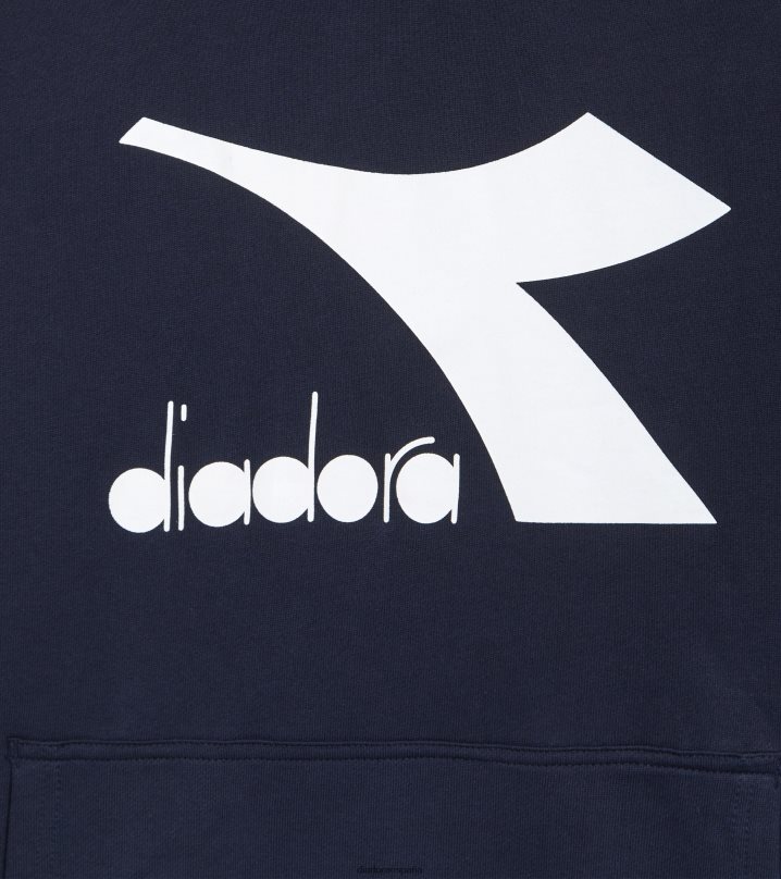 sudadera con capucha cromia 8T8H4Z345 azul marino clásico hombres Diadora vestir