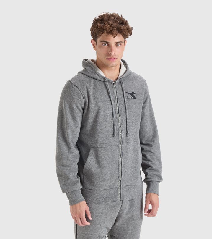 sudadera con capucha fz core 8T8H4Z368 mezcla gris oscuro (c6096) hombres Diadora vestir