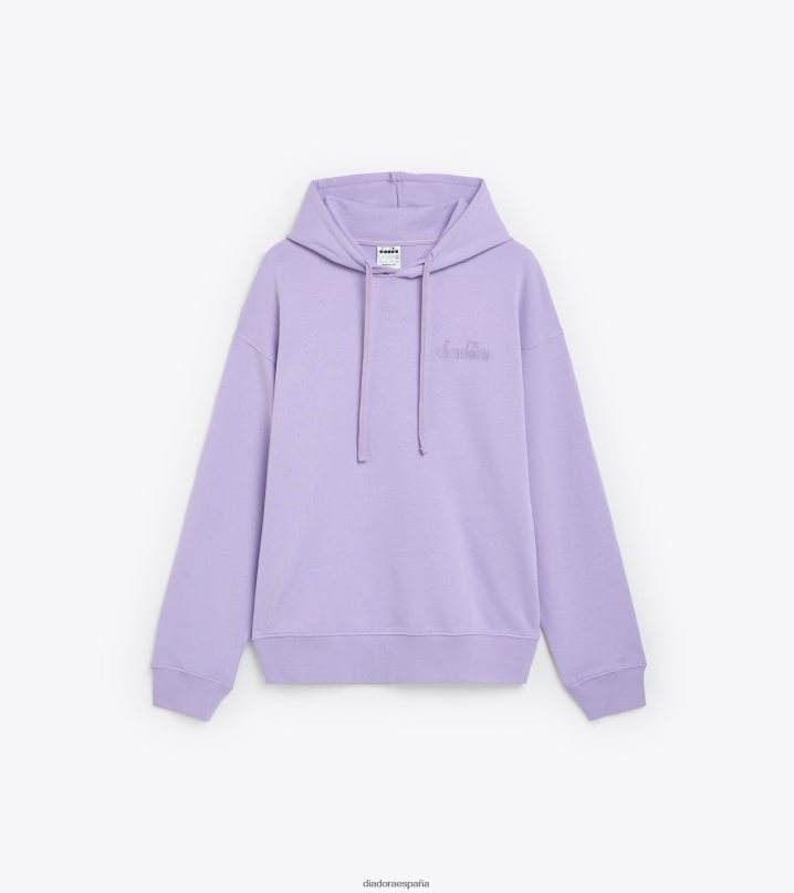 sudadera con capucha logo spw 8T8H4Z266 Rosa purpura hombres Diadora vestir