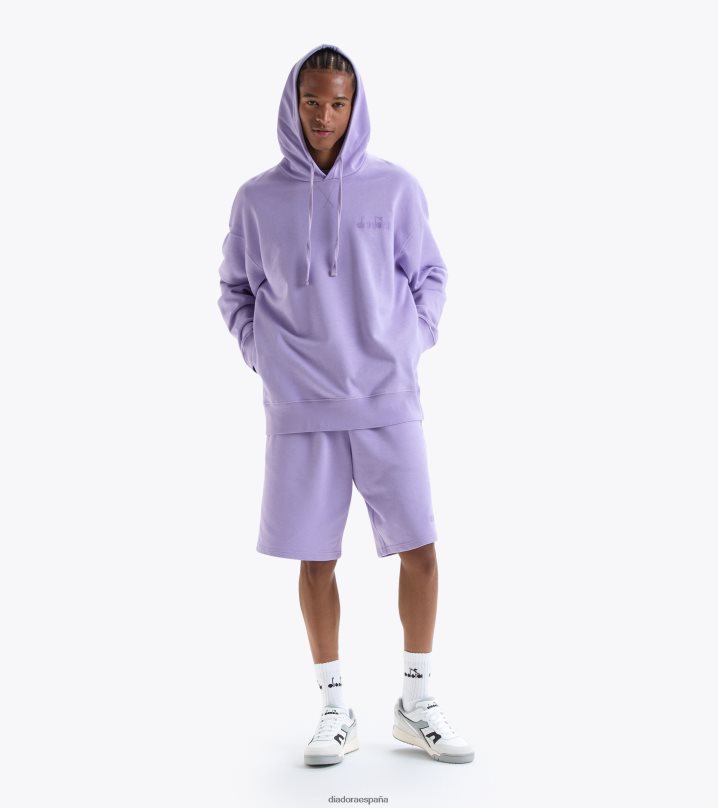 sudadera con capucha logo spw 8T8H4Z266 Rosa purpura hombres Diadora vestir