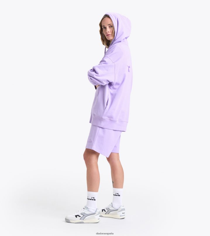 sudadera con capucha logo spw 8T8H4Z266 Rosa purpura hombres Diadora vestir