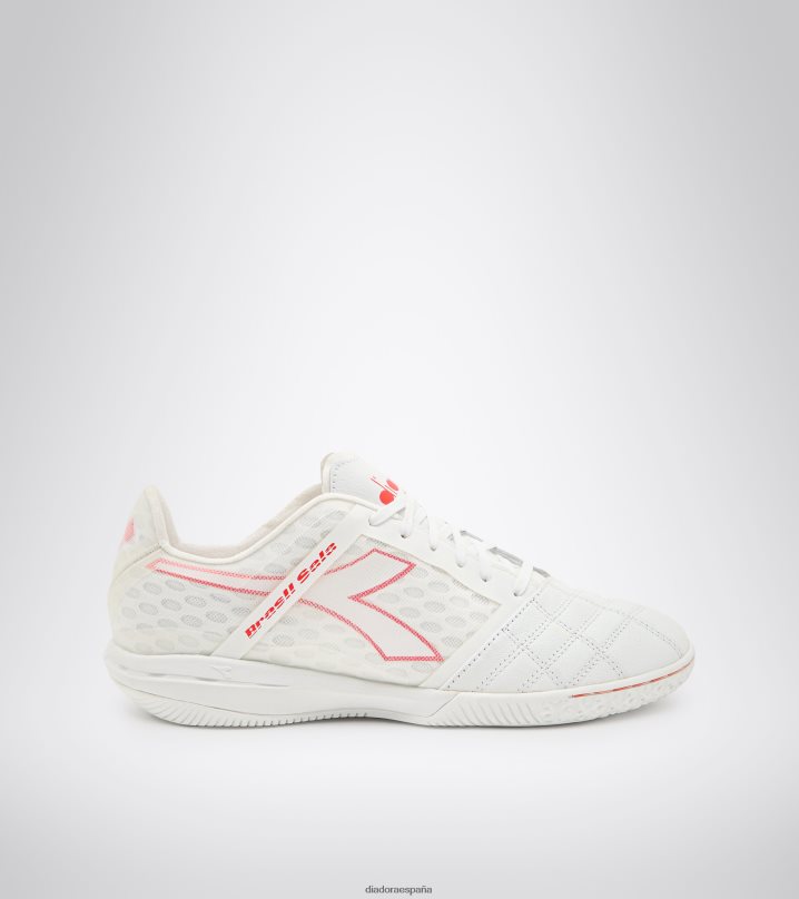 brasil sala id 8T8H4Z161 blanco/rojo flúor hombres Diadora zapatos
