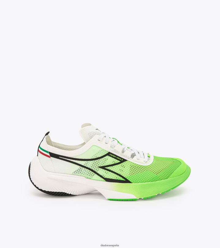 equipar corsa 3 8T8H4Z113 blanco/negro/verde flor hombres Diadora zapatos