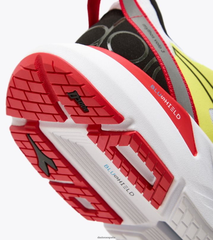 mitos blushield volo 3 8T8H4Z132 blanco/negro/amarillo flúor hombres Diadora zapatos