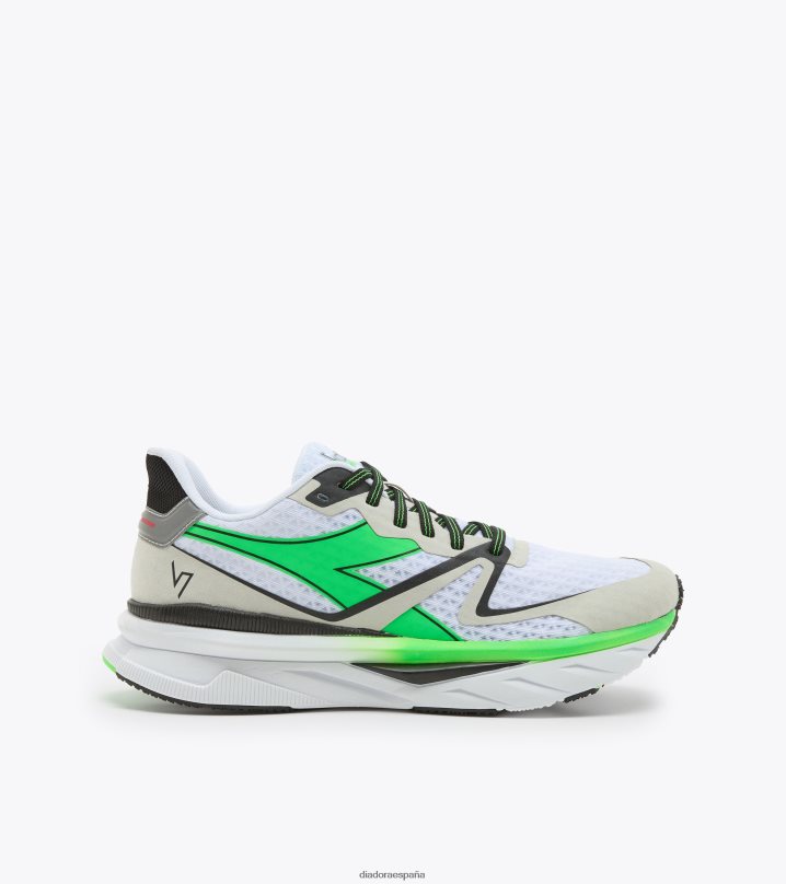 átomo v7000 8T8H4Z72 blanco/verde flúor/negro hombres Diadora zapatos