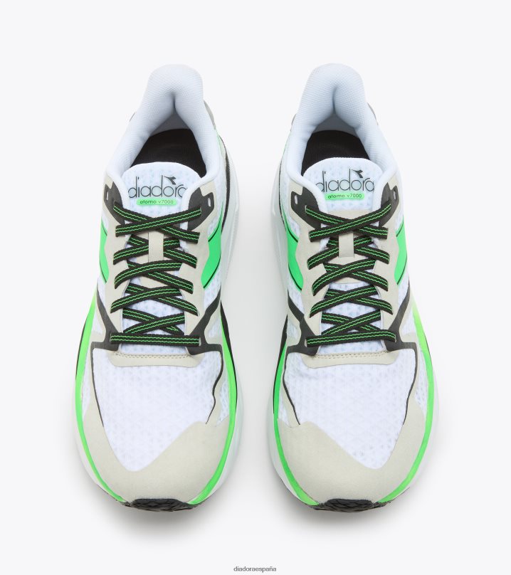 átomo v7000 8T8H4Z72 blanco/verde flúor/negro hombres Diadora zapatos
