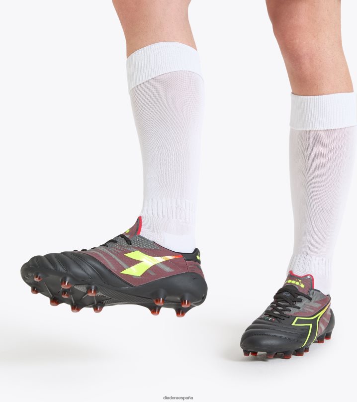 brasil elite veloce ita lpx 8T8H4Z11 negro/amarillo fluo dd/rojo milano hombres Diadora zapatos