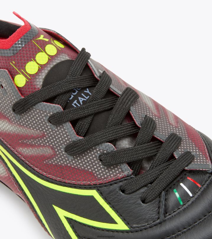 brasil elite veloce ita lpx 8T8H4Z11 negro/amarillo fluo dd/rojo milano hombres Diadora zapatos