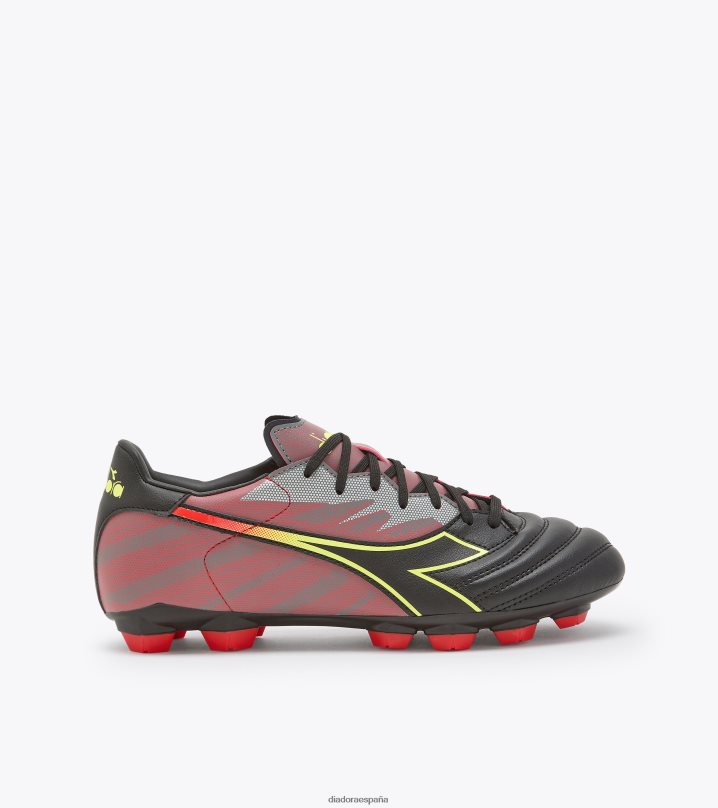brasil elite veloce r lpu 8T8H4Z291 negro/amarillo fluo dd/rojo milano hombres Diadora zapatos