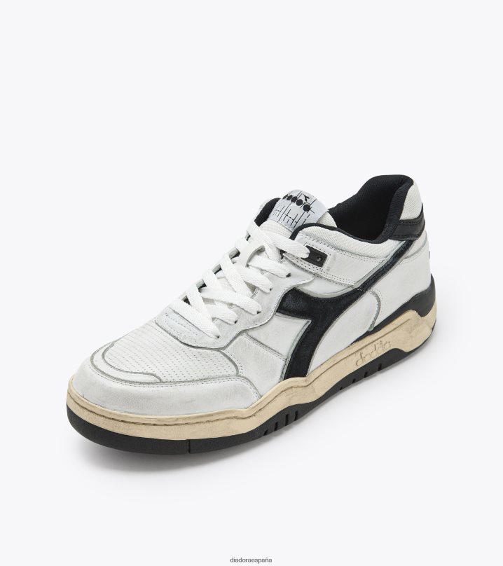 b.560 usado 8T8H4Z26 blanco negro hombres Diadora zapatos