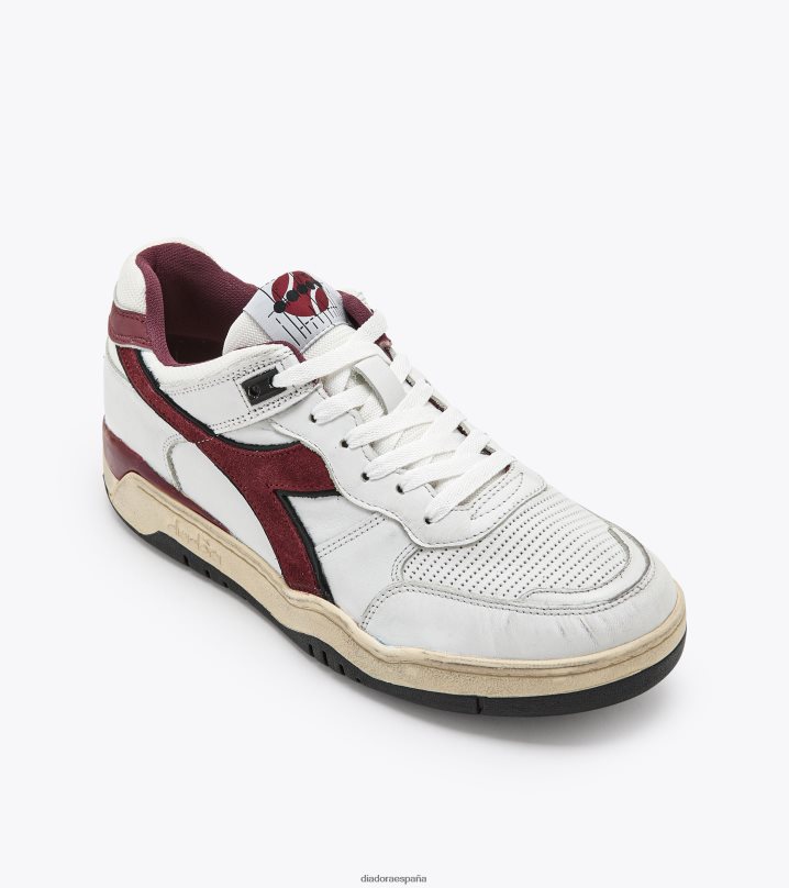 b.560 usado 8T8H4Z28 vino blanco/rubí hombres Diadora zapatos