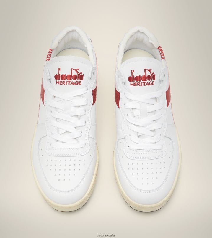 corte de fila de mi canasta 8T8H4Z62 blanco/granate hombres Diadora zapatos