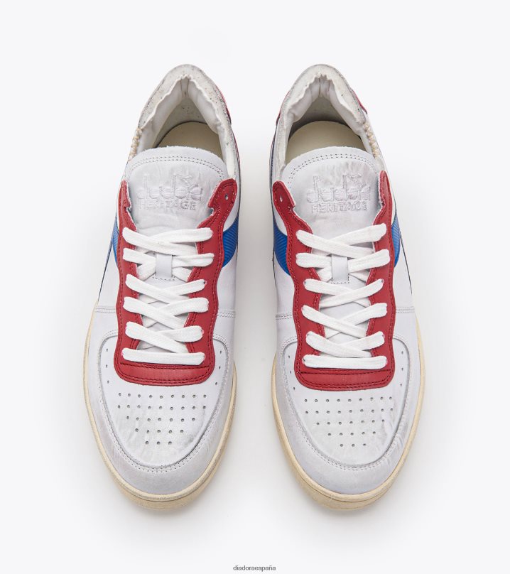 corte de fila de mi canasta 8T8H4Z64 blanco/rojo pompeyano hombres Diadora zapatos