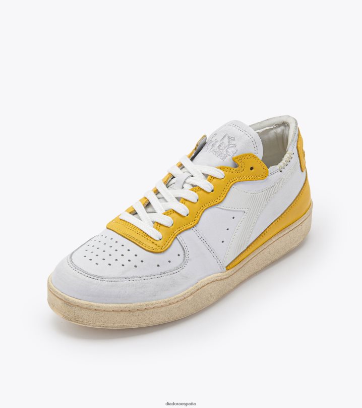corte de fila de mi canasta 8T8H4Z65 blanco/amarillo imperio hombres Diadora zapatos