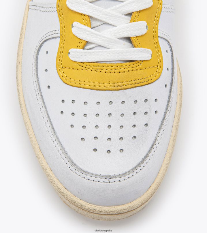 corte de fila de mi canasta 8T8H4Z65 blanco/amarillo imperio hombres Diadora zapatos