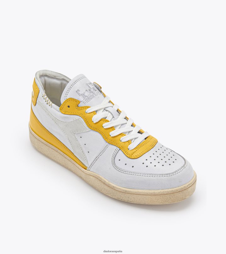 corte de fila de mi canasta 8T8H4Z65 blanco/amarillo imperio hombres Diadora zapatos