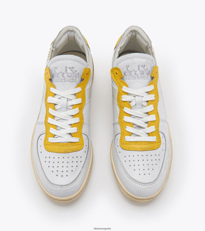 corte de fila de mi canasta 8T8H4Z65 blanco/amarillo imperio hombres Diadora zapatos
