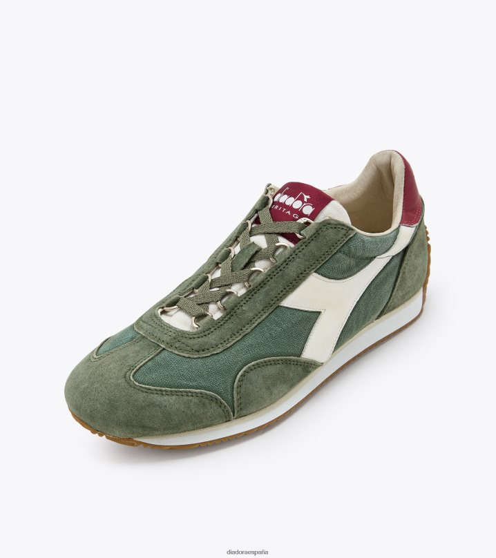 equipe h lona lavado a la piedra 8T8H4Z87 corona de laurel verde hombres Diadora zapatos