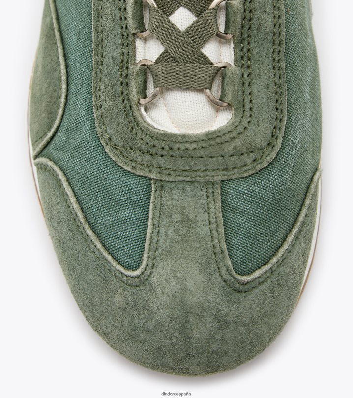 equipe h lona lavado a la piedra 8T8H4Z87 corona de laurel verde hombres Diadora zapatos