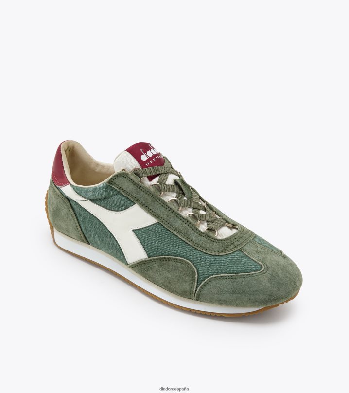 equipe h lona lavado a la piedra 8T8H4Z87 corona de laurel verde hombres Diadora zapatos
