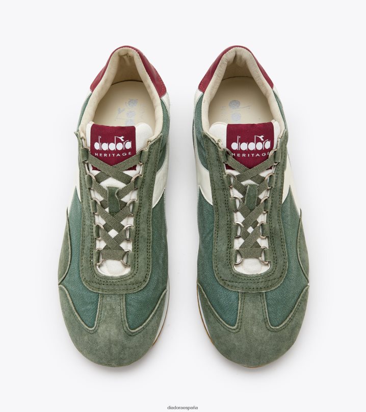 equipe h lona lavado a la piedra 8T8H4Z87 corona de laurel verde hombres Diadora zapatos