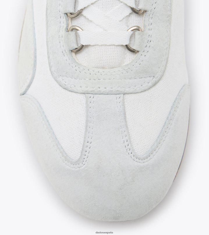 equipe h lona lavado a la piedra 8T8H4Z88 mezclilla blanca/azul hombres Diadora zapatos