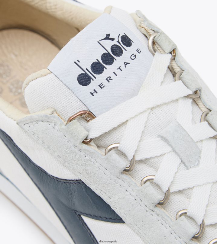 equipe h lona lavado a la piedra 8T8H4Z88 mezclilla blanca/azul hombres Diadora zapatos