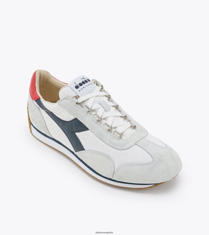 equipe h lona lavado a la piedra 8T8H4Z88 mezclilla blanca/azul hombres Diadora zapatos