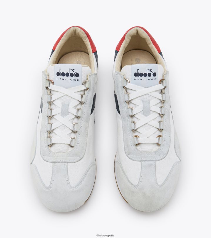 equipe h lona lavado a la piedra 8T8H4Z88 mezclilla blanca/azul hombres Diadora zapatos