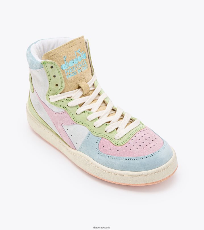 mi canasta arcobaleno italia 8T8H4Z5 amarillo pastel hombres Diadora zapatos