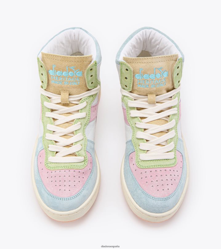 mi canasta arcobaleno italia 8T8H4Z5 amarillo pastel hombres Diadora zapatos