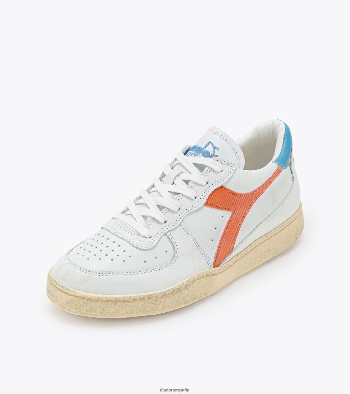 mi cesta baja usada 8T8H4Z66 piel de naranja/blanca hombres Diadora zapatos