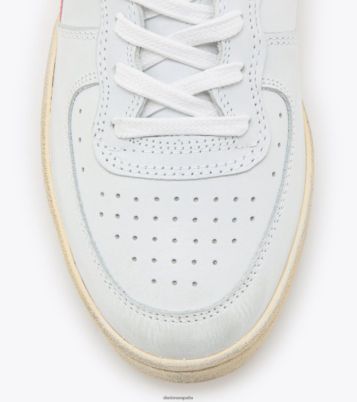 mi cesta baja usada 8T8H4Z66 piel de naranja/blanca hombres Diadora zapatos