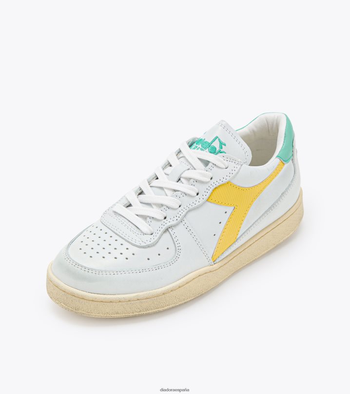 mi cesta baja usada 8T8H4Z69 cromos blanco/amarillo hombres Diadora zapatos