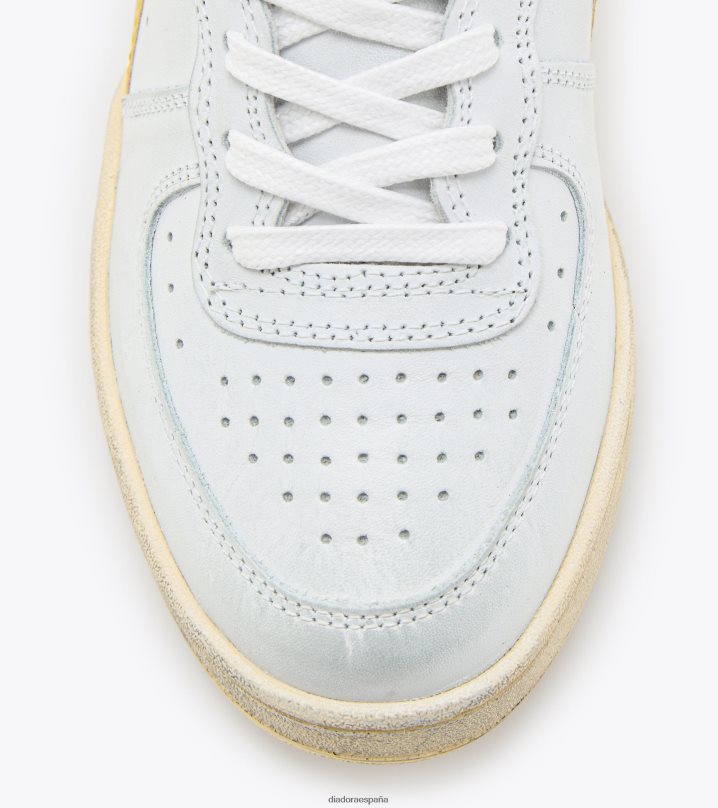 mi cesta baja usada 8T8H4Z69 cromos blanco/amarillo hombres Diadora zapatos