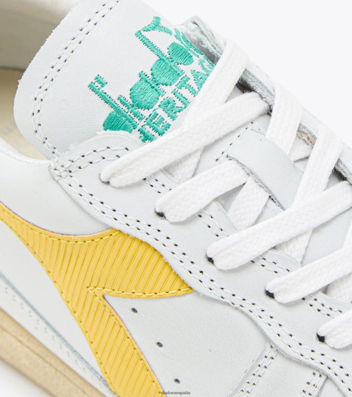 mi cesta baja usada 8T8H4Z69 cromos blanco/amarillo hombres Diadora zapatos