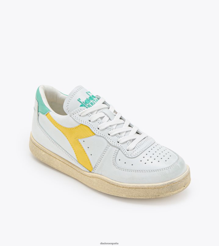 mi cesta baja usada 8T8H4Z69 cromos blanco/amarillo hombres Diadora zapatos