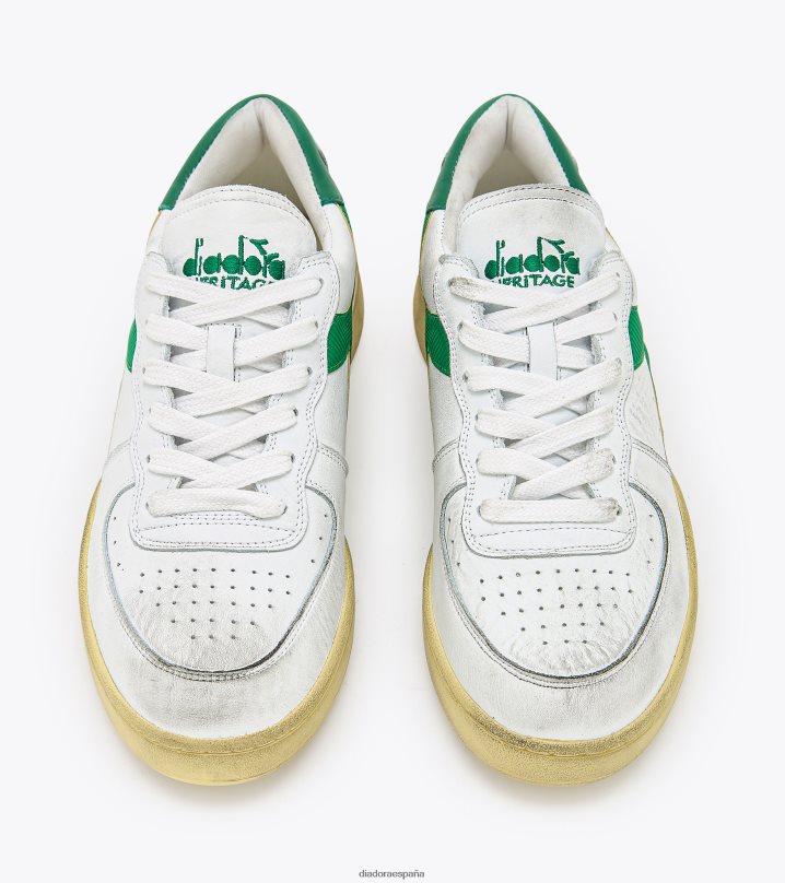 mi cesta baja usada 8T8H4Z70 blanco/verde verdoso hombres Diadora zapatos