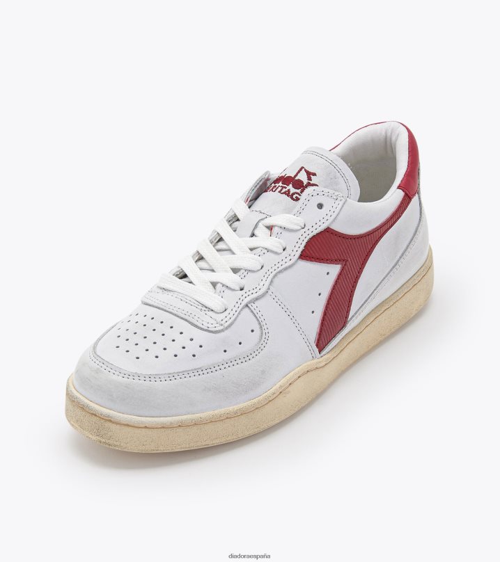 mi cesta baja usada 8T8H4Z71 blanco/granate hombres Diadora zapatos