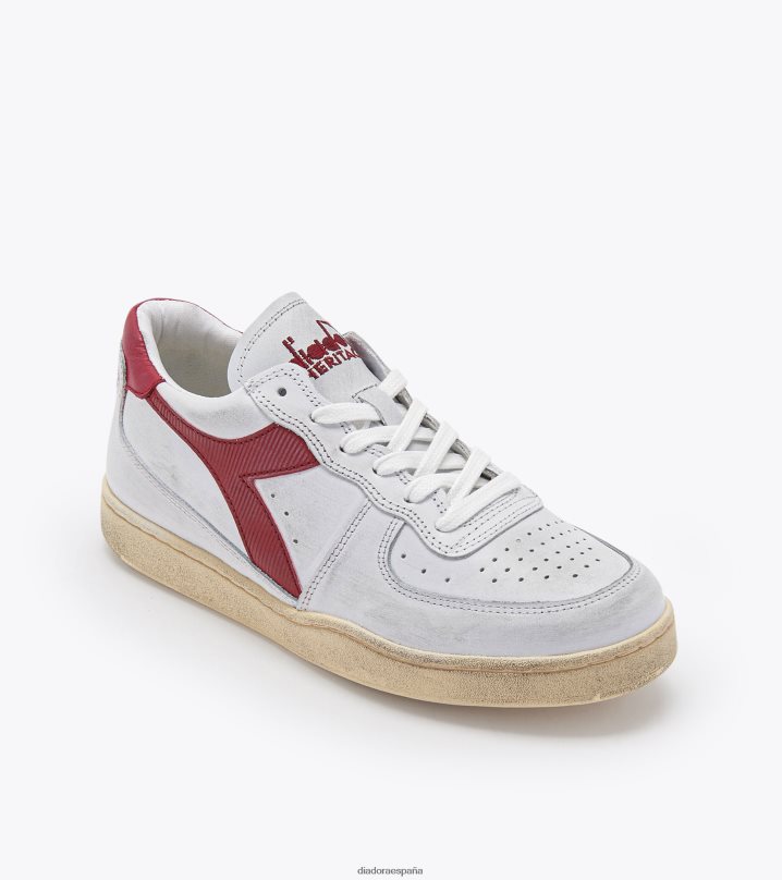 mi cesta baja usada 8T8H4Z71 blanco/granate hombres Diadora zapatos