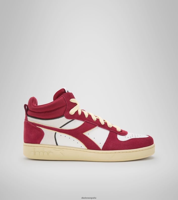 Cesta mágica de piel de ante de corte demi. 8T8H4Z186 ruibarbo/blanco hombres Diadora zapatos