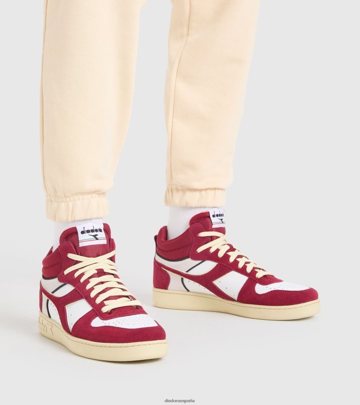 Cesta mágica de piel de ante de corte demi. 8T8H4Z186 ruibarbo/blanco hombres Diadora zapatos