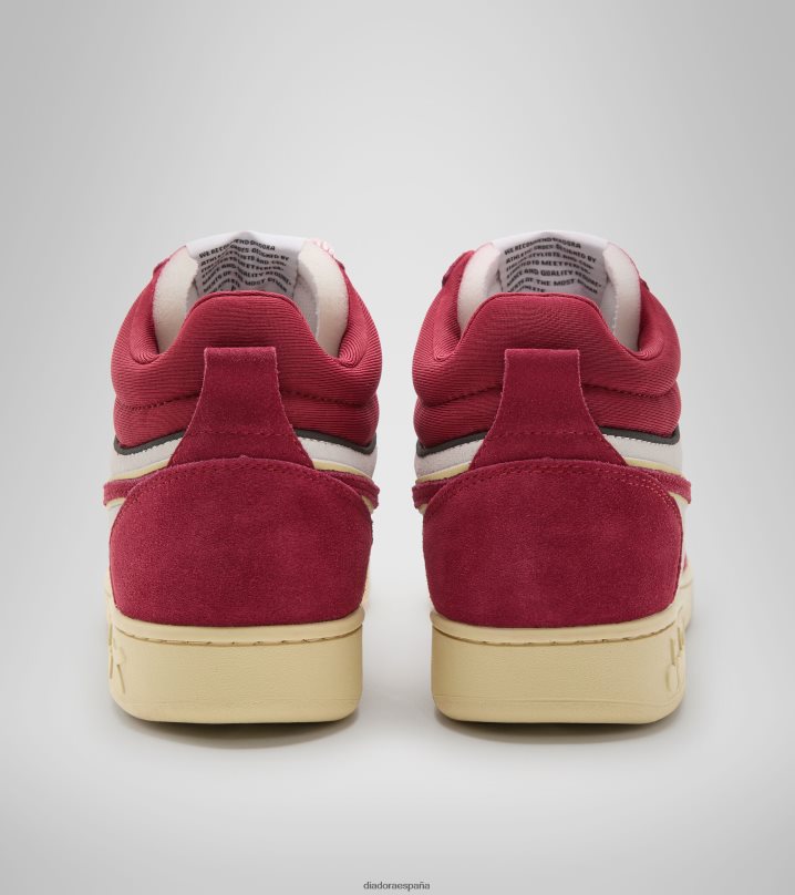 Cesta mágica de piel de ante de corte demi. 8T8H4Z186 ruibarbo/blanco hombres Diadora zapatos