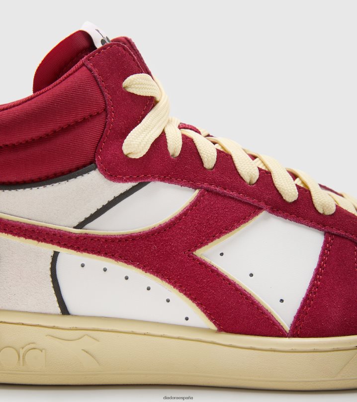 Cesta mágica de piel de ante de corte demi. 8T8H4Z186 ruibarbo/blanco hombres Diadora zapatos