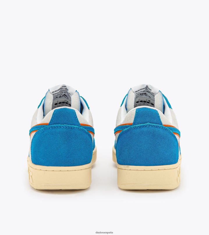 cesta mágica baja de cuero de ante 8T8H4Z225 real/blanco hombres Diadora zapatos